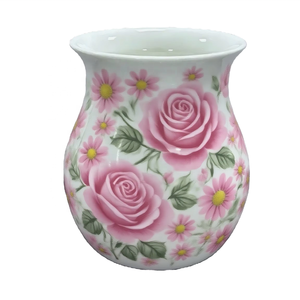 Gentle Pastoral Grace Pink Rose Jarrones <span class=keywords><strong>de</strong></span> cerámica para decoración del hogar con logotipo personalizado Ideal para agregar habitación con un toque <span class=keywords><strong>de</strong></span> encanto romántico - Product Image 2