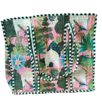Bolso Tote Portátil Boh Creation con Estampado Floral Coreano, Gran Capacidad, Tejido de Algodón Informal, Estilo Bohemio, Otoño