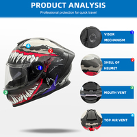 Casques de moto modulaires ABS personnalisables en usine pour hommes, casques de sécurité intégraux pour moto et motocross