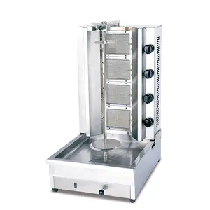 Gas 4 fuochi shawarma grill doner kebab barbecue grill per attrezzature da cucina commerciali per hotel e ristoranti