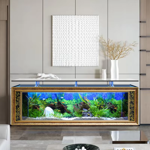 <span class=keywords><strong>Aquarium</strong></span> en verre de luxe personnalisé pour meuble TV et maison, grand <span class=keywords><strong>aquarium</strong></span> à poissons rouges avec aménagement paysager professionnel, système d'eau claire - Product Image 4