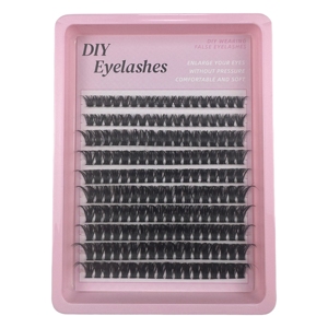 Cils en grappe individuels effet duveteux à pointes, logo personnalisé, longueurs mixtes, marque privée, cils en grappe 60D 80D 100D, vente en gros - Product Image 4