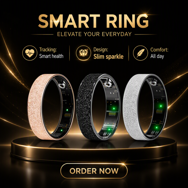 2026 New Stainless Steel Smart Ring Heart Rate BP Sleep Monitor IP68 Waterproof Multi-Sport Mode Fashion Health Fitness Tracker