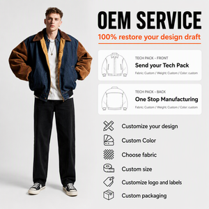 Reversible Dual-Color <strong>Corduroy</strong> <strong>Jacket</strong> Vintage Denim Trucker Urban Casual Streetwear Oversized Bomber Coat Tapestry <strong>Jacket</strong> <strong>Men</strong> - Product Image 1