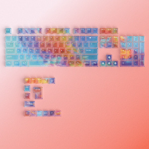 Coloré brouillard série Keycap arc-en-ciel Transparent PC cerise profil impression UV 119Key clavier mécanique Keycaps personnalisé ODM/OEM - Product Image 4