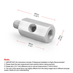 Adaptateur en T en acier inoxydable pour capteur de pression d'huile de voiture avec interface de manomètre 1/8 NPT M12 10 14 compatible moteur, neuf - Product Image 4