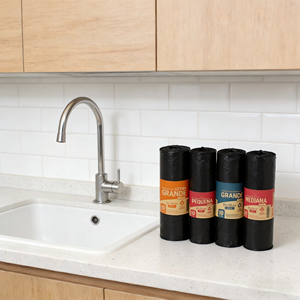 Kangle Custom Disposable Black <b>Plastic</b> Garbage Bags Roll Heavy Duty Sanitary Hygienic Trash Bags for <b>Kitchen</b> Home Warehouse OEM - Product Image 6