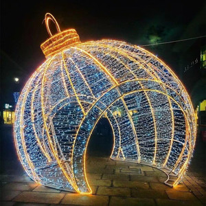Walk Through Christmas <b>Ball</b> Gateway Large Outdoor Arch for Theme Park Market and Pedestrian Street - Product Image 1