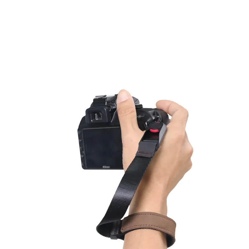 ニコンソニーキヤノン富士マイクロシングルカメラリストストラップ磁気ナイロン用一眼レフカメラ用クイックリリースレザーリストストラップ