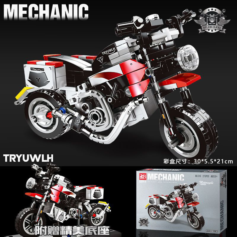 red white vintage motorcycle DIY assembly