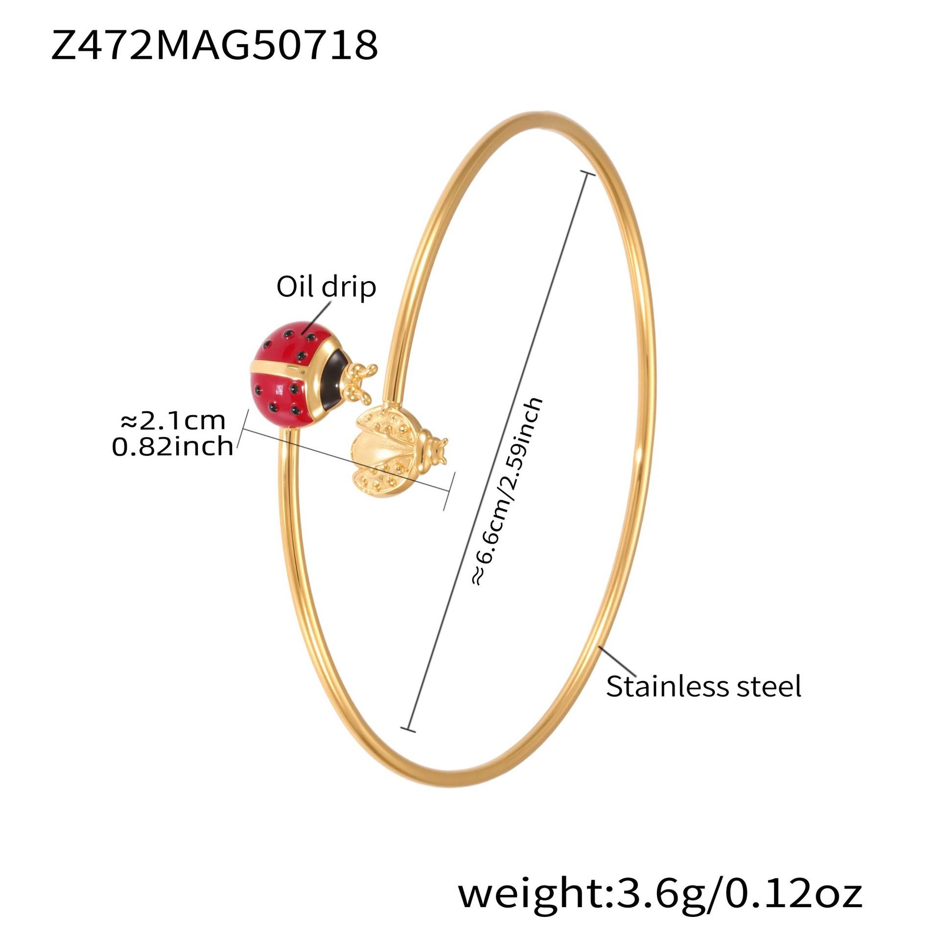 Bracelet double coccinelle doré Z472