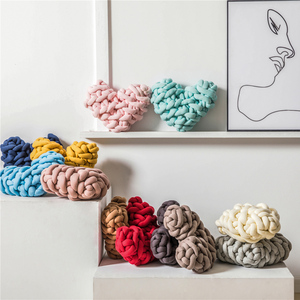 HT Cute Heart Knot Chunky Weight <strong>Pillow</strong> Magic <strong>Baby</strong> Ball Knot Knit Yarn Cushion Cover Home Decoration Bed Blanket Sofa <strong>Pillow</strong> - Product Image 2