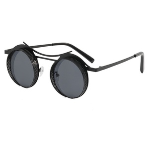Nuevas Gafas de Sol Retro <span class=keywords><strong>Steam</strong></span> Punk UV400 con Marco Completo y Superficie de Malla Hueca para Hombre, Modelo 3559 - Product Image 5