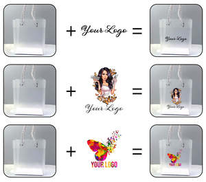 Многоразовая Водонепроницаемая матовая сумка для покупок из ПВХ с принтом персонального логотипа, ручка для покупок, пластиковая сумка для покупок - Product Image 4