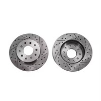 Kit de conversión de freno de disco universal para la parte trasera de Ford 9 ", rotor de freno perforado de 11 pulgadas, color negro,