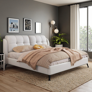 Tempat tidur ganda kulit minimalis, atmosfer kelas atas dengan teknologi tas lembut untuk kamar tidur utama - Product Image 6