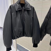 Manteau en cuir véritable surdimensionné pour femmes, chaud pour l'hiver, veste en cuir noir