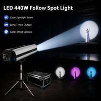 Projecteur LED 440W à 23 faisceaux, portée 40-50M, roue 5 couleurs RGBWA, blanc CCT, contrôle DMX512 par bouton, IP20 CE, pour mariages et concerts