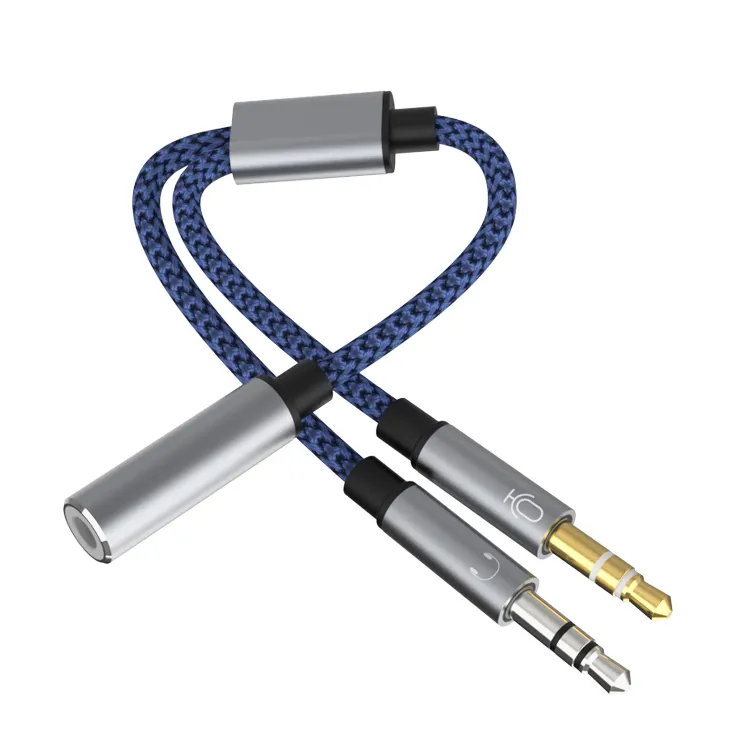 Adattatore Splitter Y da 3.5mm 2 adattatore Jack maschio a 1 femmina microfono auricolare cavo audio 2 in 1 per computer portatile