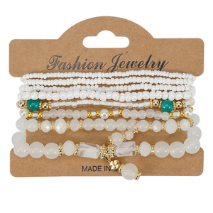 Fashion <b>Beaded</b> <b>Bracelets</b> Set Multi Layer Elastic Boho Style For Women Gift Made In China - Product Image 5