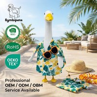 Vêtements pour oies de compagnie style hawaïen tropical, chemise à imprimé fruits, couronne de fleurs en paille, tenue de promenade quotidienne, vêtements pour oies de porche