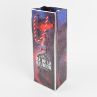 Sacs à main personnalisés en carton ondulé de luxe, écologiques, aseptiques, avec poignées épaissies, design pliable, recyclables, pour vin et bougies