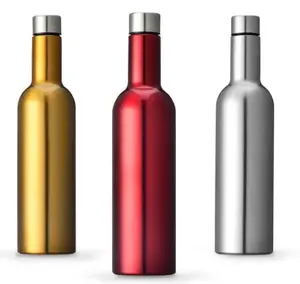 750ml 24oz double wall insulated stainless steel wine bottle keeping drinks cold water bottle