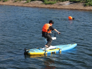 Vélo aquatique personnalisé <span class=keywords><strong>pour</strong></span> la mer et le lac, pédalo, bateau à pédales, bateau électrique commercial et vélo, vélo aquatique gonflable en PVC - Product Image 2