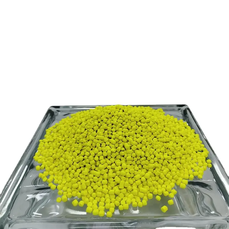 Mélange maître de couleur jaune fluorescent QE3020-Achetez un mélange maître de couleur élastomère EVA auprès du principal fabricant de mélange maître