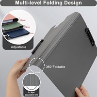 Portapapeles Plegable A4, Carpeta con Clip, Portapapeles para Escribir con Dos Clips Metálicos, Soporte Horizontal y Vertical