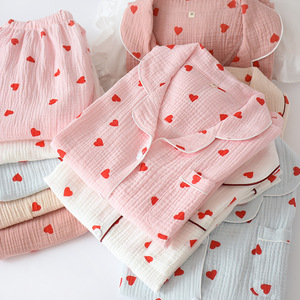 Женский пижамный комплект из чистого хлопка на заказ - Product Image 1