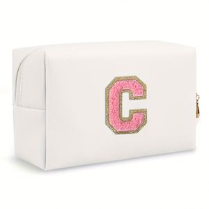 Custom Logo 26 Embroidered Letters Cosmetic <b>Bag</b> Women's Octagon <b>Toiletry</b> <b>Bag</b> Large Capacity <b>Travel</b> Storage Clutch <b>Bag</b> - Product Image 3