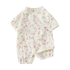 Combinaison d'été pour bébé, manches courtes, en gaze de coton fine, unisexe, pour nouveau-né, pour l'extérieur - Product Image 5