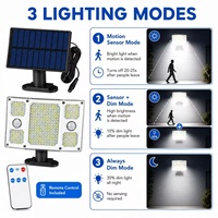 Lampe murale solaire à LED, éclairage de jardin, décoration extérieure, lumière de garage avec télécommande, sécurité, étanche