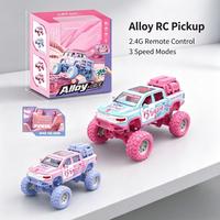 Voiture RC en métal 1:64 2.4G 6 canaux, contrôlée par application, rechargeable, véhicule jouet moulé sous pression avec lumières LED, voiture de course télécommandée