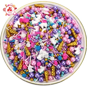 Şeker sprinkles kek dekorasyon renkli karışık şekli şeker inci boncuk yenilebilir şeker