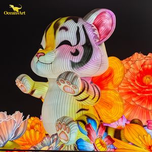 B2B grandi fornitori di illuminazione in seta Custom resistente alle intemperie Festival lanterne Design drago per culturali - Product Image 5