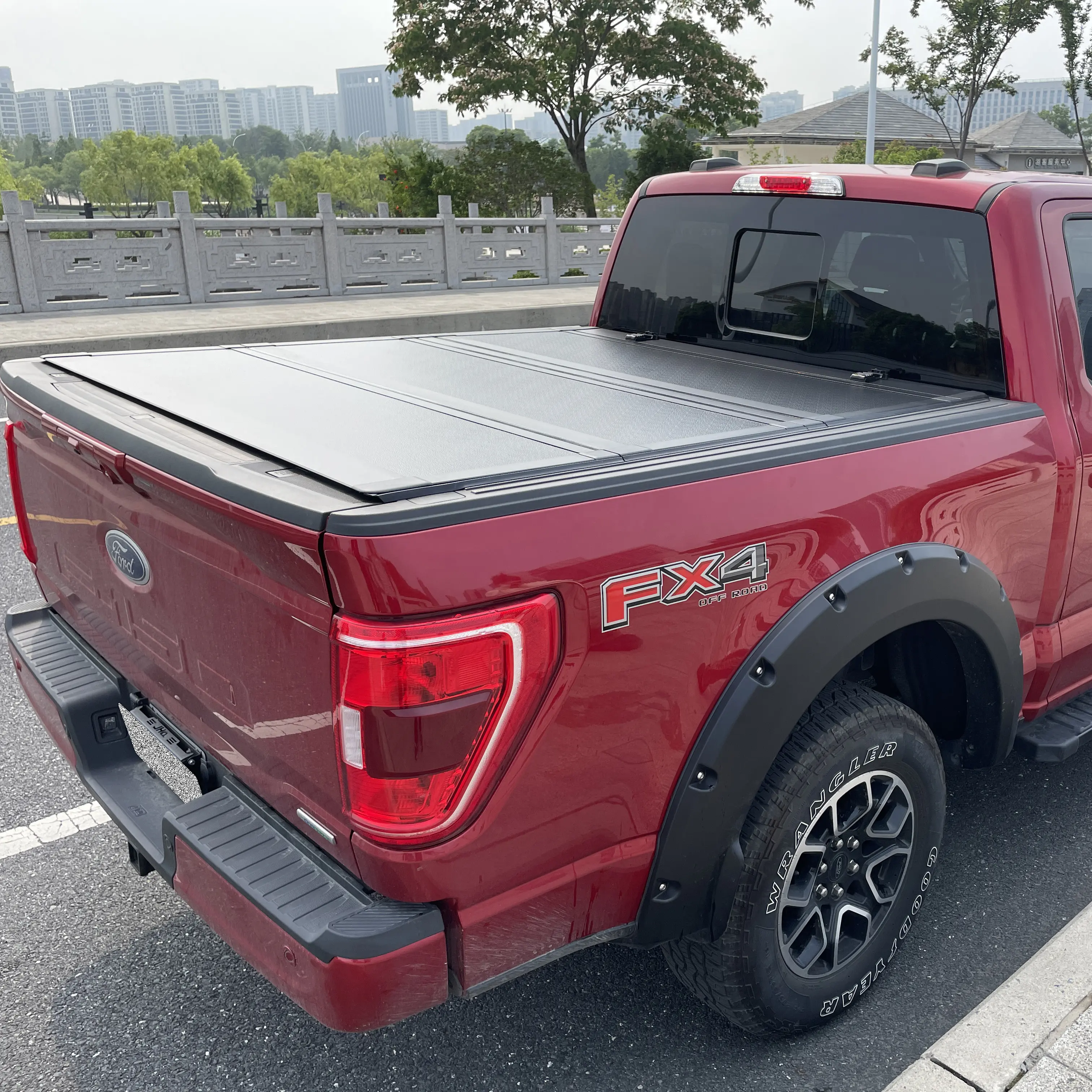 KSCAUTO pabrik harga keras lipat tiga profil rendah kasur truk Pickup Tonneau penutup Untuk Ford Ranger 2019-2023