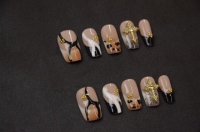Nouveau lot de 10 faux ongles en ABS, forme cercueil moyenne/courte, couvrance totale, à coller, personnalisables, rose, noir mat, pour manucure ballerine