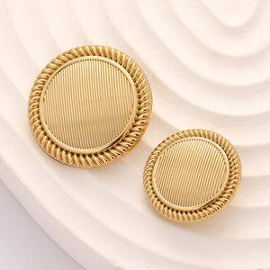 Classici bottoni in metallo a righe semplici in lega con bottoni a mano - Product Image 3