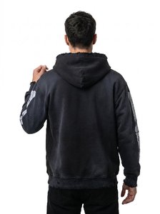 Sweat à capuche zippé délavé vintage pour homme, style streetwear décontracté - Product Image 3