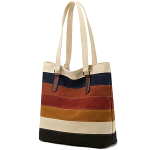 Bolsa de Lona Personalizada para Mujer, Bolso Multicolor con Compartimento Interior, Bolsillos con Cremallera, Anti-Robo, Portátil, para Viajes en Todas las Estaciones - Product Image 1
