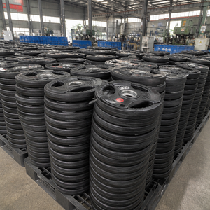 แผ่นน้ำหนักเหล็กหล่อเคลือบยาง FRS Professional ขนาด 50 มม. รู 2 นิ้ว แบบ Tri-Grip หน่วยกิโลกรัม/ปอนด์ พกพาสะดวก ทนทาน - Product Image 2