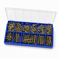 Kit d'assortiment de vis à tête fraisée pour aggloméré, 250 pièces, attaches pour bois, emballé dans une boîte en plastique pour l'installation de meubles d'atelier