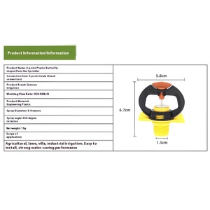 หัวฉีดน้ำหมุนได้ 360 องศา ปรับได้ ทำจากพลาสติก สำหรับรดน้ำสวน สนามหญ้า เรือนกระจก และการเกษตร - Product Image 3
