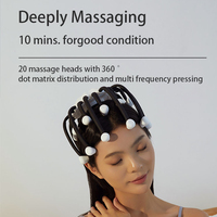 Meilleure vente masseur de tête de pieuvre à vibration rechargeable connectivité Blue-tooth masseur de cuir chevelu infrarouge intelligent libération de stress