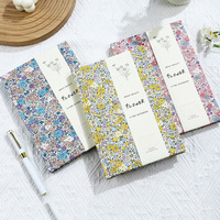 Carnet A5 à couverture rigide en tissu floral, thème fleurs et oiseaux, journal ligné au design frais et simple, papeterie d'écriture pour étudiants