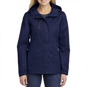 Chaqueta Impermeable y Transpirable para Mujer, con Capucha, Acolchada, de Poliéster con Estampado Personalizado OEM - Product Image 1