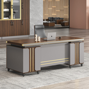 Escritorio de panel de madera de lujo moderno de alta calidad personalizado, muebles de oficina extensibles para el hogar o Gerente Ejecutivo Boss CEO - Product Image 1