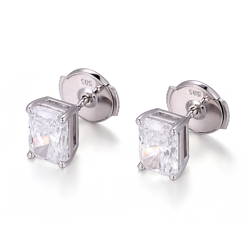 10k white gold lab diamond earring